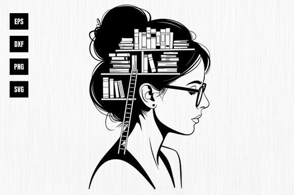 Download Reading Woman Svg, Book Lover Svg - Premium Resources