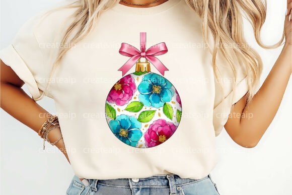 Download Floral Christmas Ornament Ball PNG - Premium Resources