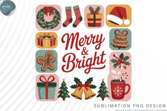 Download Merry Bright Christmas PNG Design - Premium Bundle